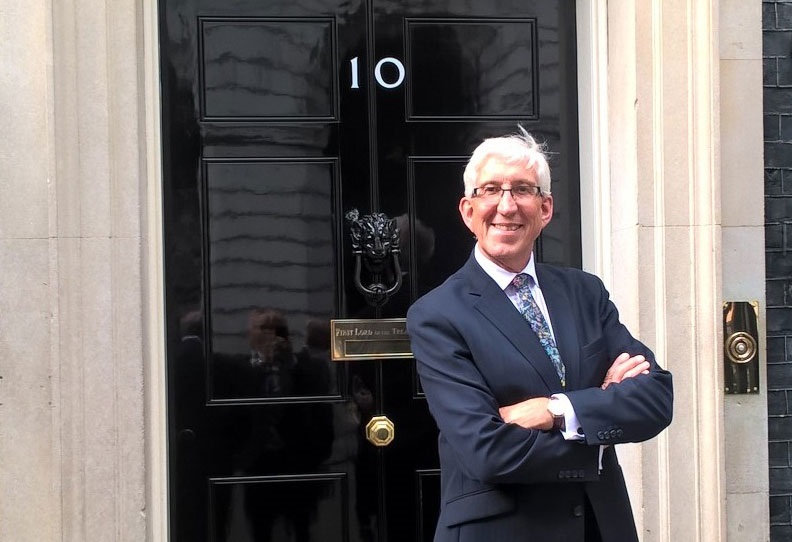 jm-no-10-2 John Mortimer, SWLEP Chairman, outside No10 Downing Street