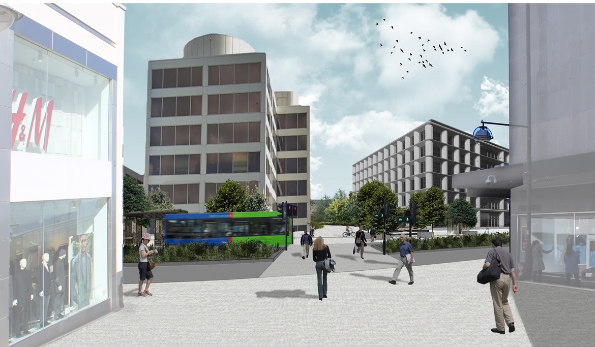 Bus Boulevard - artist's impression of the view to Fleming Way minus the underpass Bus Boulevard - artist's impression of the view to Fleming Way minus the underpass