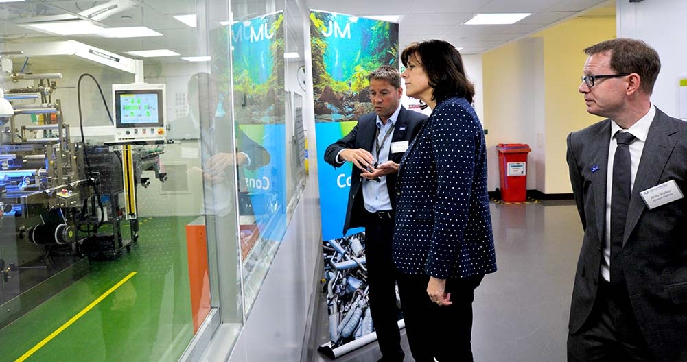 Energy Minister Claire Perry tours Johnson Matthey Energy Minister Claire Perry tours Johnson Matthey