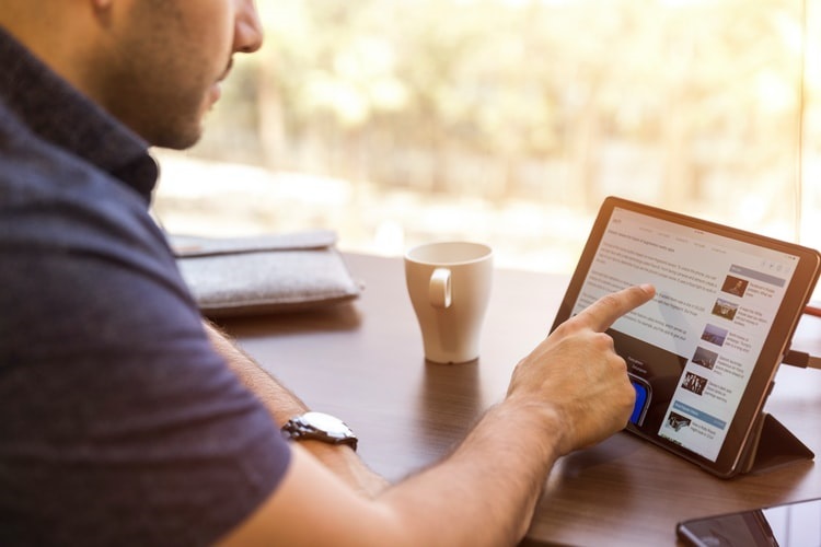 LinkedIn man scrolling LinkedIn man scrolling