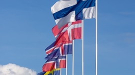 Row of Nordic flags.