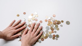 money spread by hands